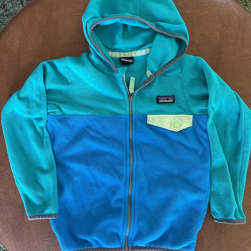 Patagonia Kids' Teal and Blue Fleece Hoodie